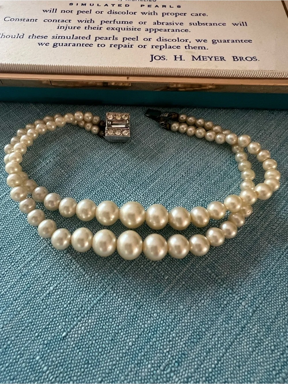 Vintage Cezanne by Richelieu double strand pearl bracelet in original box